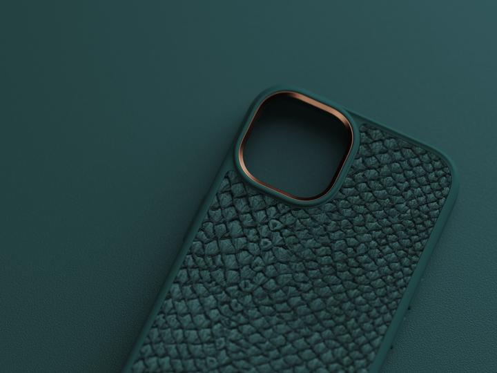 Produktbild Njord Hard-Cover Salm.Leather Magsafe Case green (Apple iPhone 14)