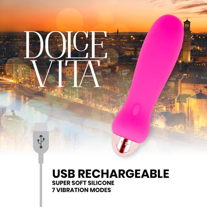 Actual product image Dolce Vita Rechargeable Vibrator Five Pink 7 Speeds