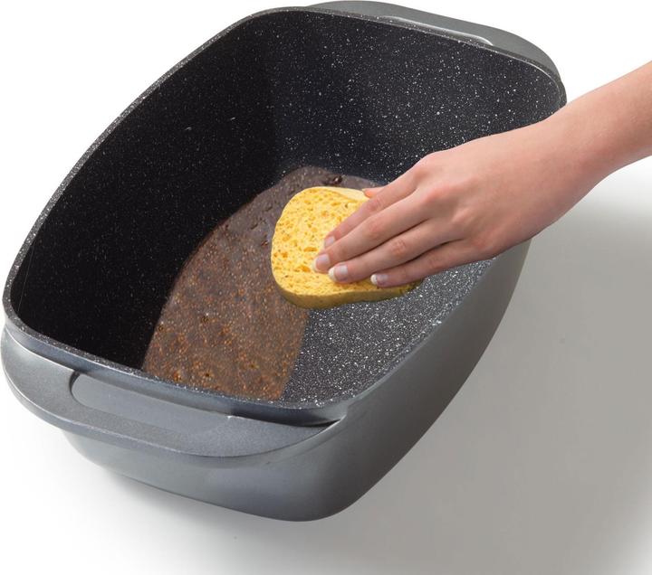 Produktbild Stoneline Bräter 40 x 22 cm mit Deckel, Backofen und Induktion geeignet, Antihaftbeschichtung, grau (Aluminiumguss)