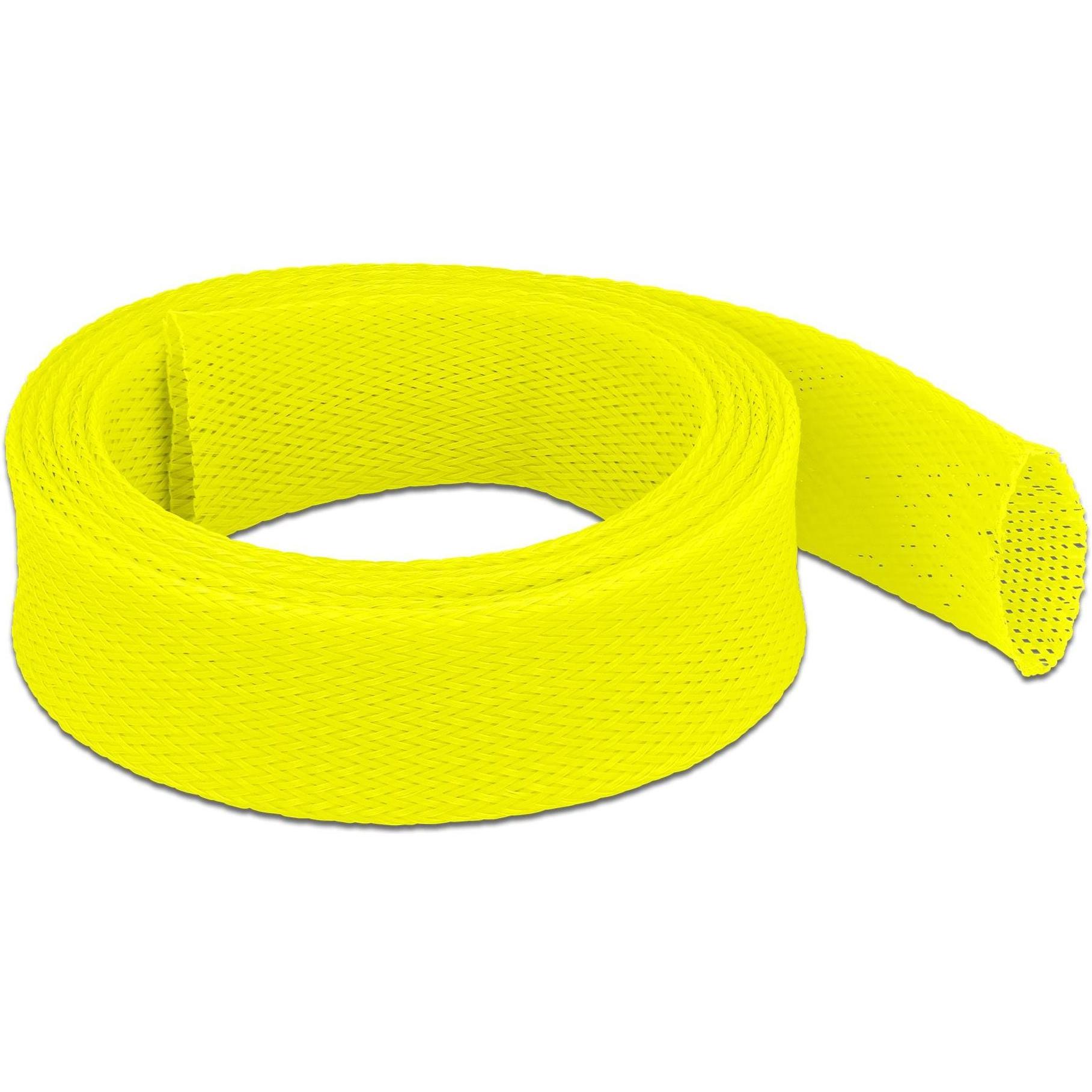 Delock, Kabelschutz + Kabelführung, Geflechtschlauch dehnbar 2 m x 38 mm gelb (Kabelschlauch, 2000 mm)