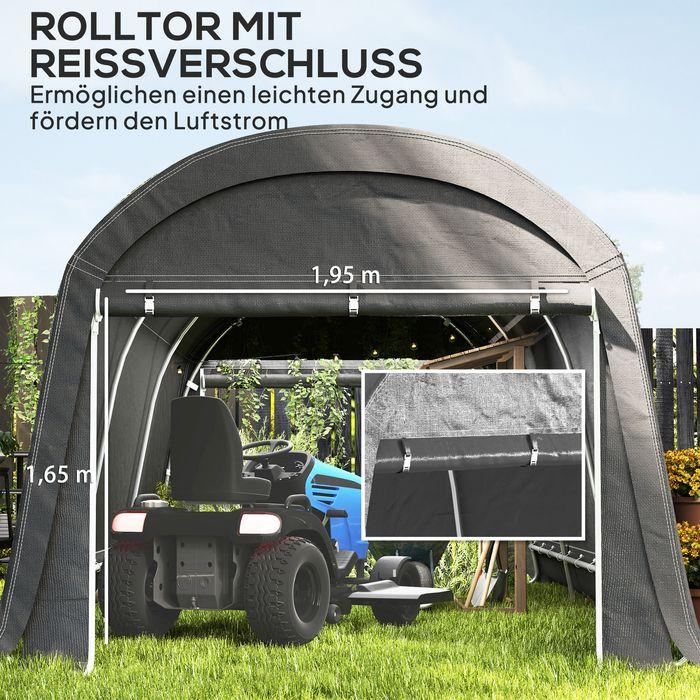 Immagine prodotto Swisshandel24 Aufbewahrungszelt für Fahrräder, wasserdicht, 300x600x230 cm, Dunkelgrau