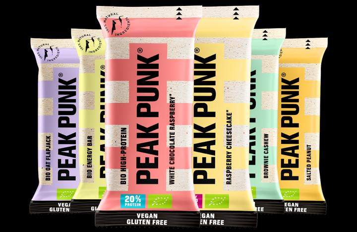 Peak Punk Pacchetto Bar Mix (Raspberry, Cheesecake, Brownie, Anacardo, Arachide salata, Lampone al cioccolato bianco, Mirtillo Muffin, Almond, Limone, 20 pz., 1072 g)