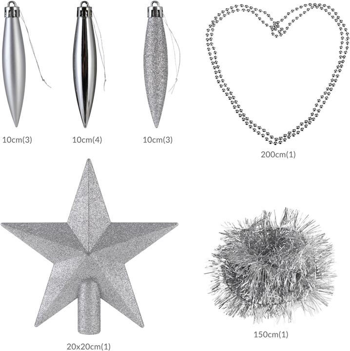 Image du produit Deuba Décorations pour l'arbre de Noël 77 pcs (77 -pièce)