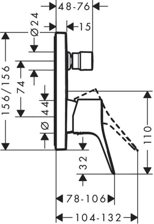 Produktbild hansgrohe VIVENIS Fertigset Badearmatur, Unterputz, mattweiss
