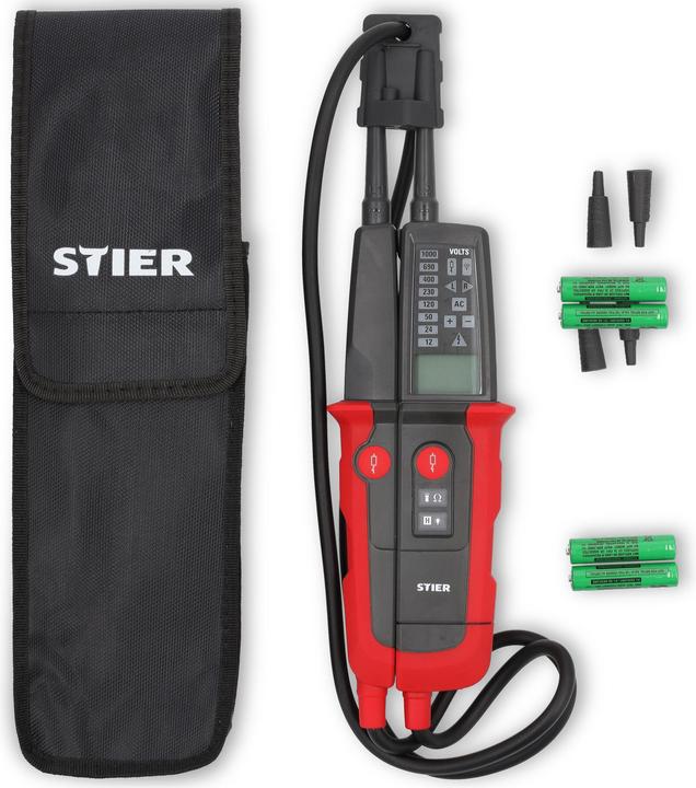 Produktbild Stier Profi Spannungs- und Durchgangsprüfer 6V-1000V AC/DC 2polig CAT III 1000V CAT IV 600V (CAT III 1000V, CAT IV 600V, Spannungsprüfer)