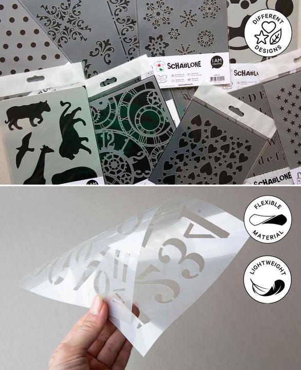 Actual product image I Am Creative Happy Birthday stencil, A5