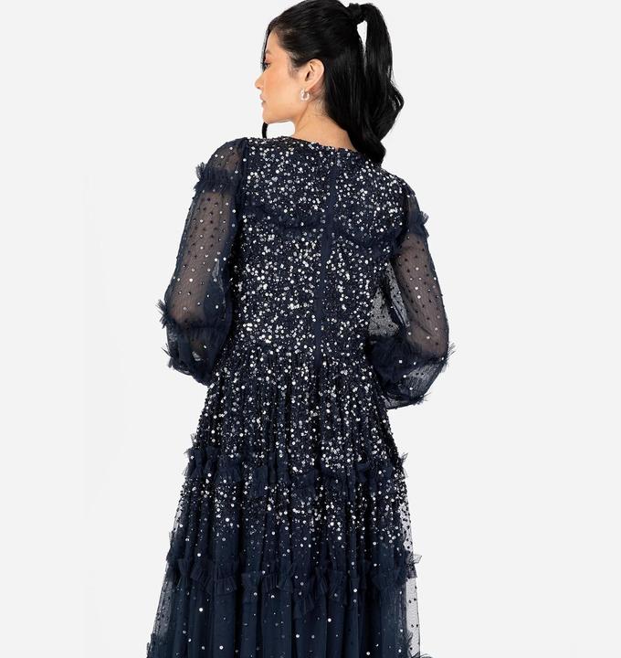 Produktbild Herba Abito Midi Manica Lunga con Paillettes e Balze (34)