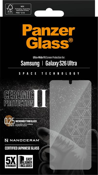 Produktbild PanzerGlass Ceramic Ultra-Wide Fit (1 Stk., Samsung Galaxy S26 Ultra)