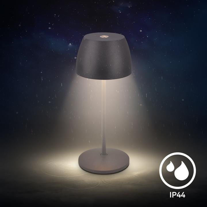 Image du produit Briloner Lampe de table LED rechargeable avec station de recharge, Mini, Touch, Anthracite (150 lm)