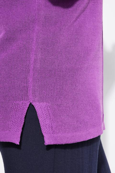 Produktbild Ulla Popken Pullover, Ziernaht, oversized, V-Ausschnitt, Halbarm (56)