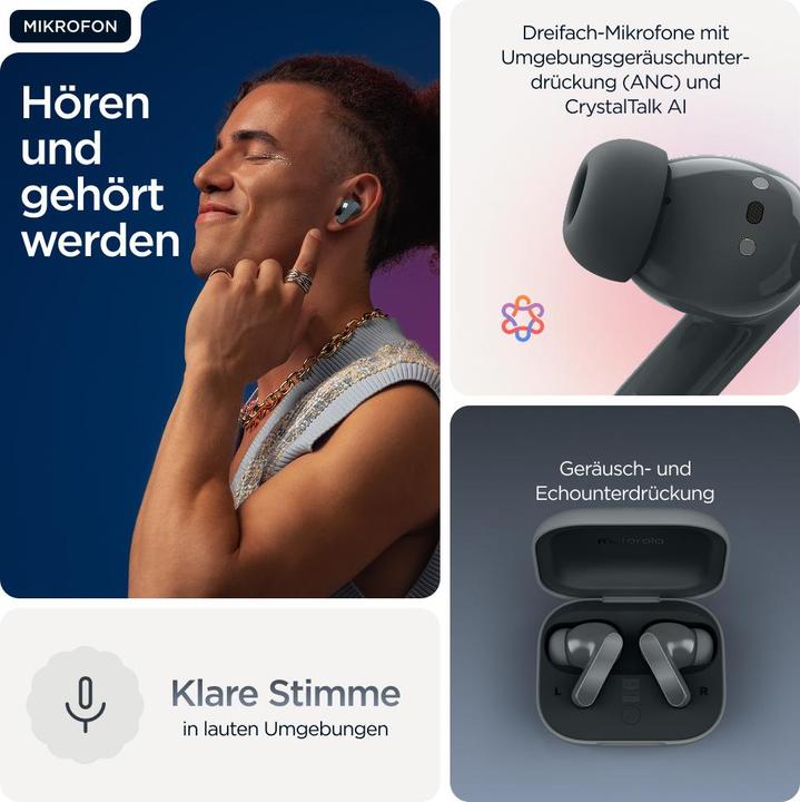 Produktbild Motorola Moto Buds Bass (ANC, 9 h, Kabellos)