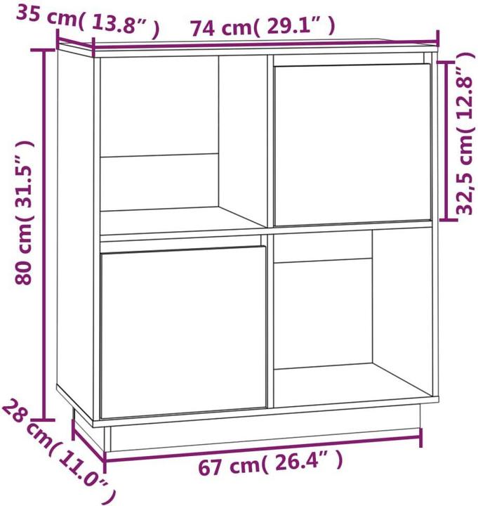Image du produit vidaXL Sideboard (74 x 35 x 80 cm)