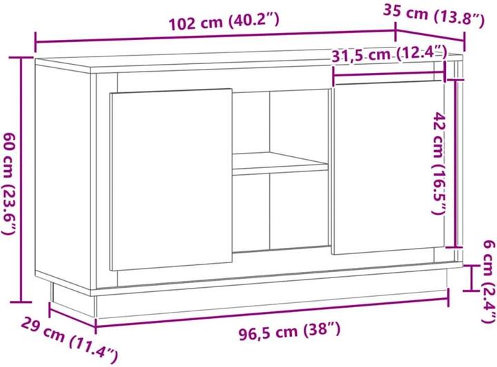 Image du produit vidaXL Sideboard (102 x 35 x 60 cm)