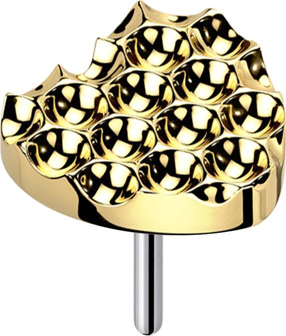 Produktbild Star Piercing Threadless gepunkteter Diamantschliff Herz vergoldet (Titan, ohne Messing)