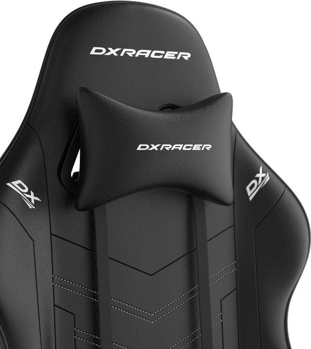 Produktbild DXRacer Prince Gaming Chair Regular L, PVC, schwarz schwarz mit weissen Nähten