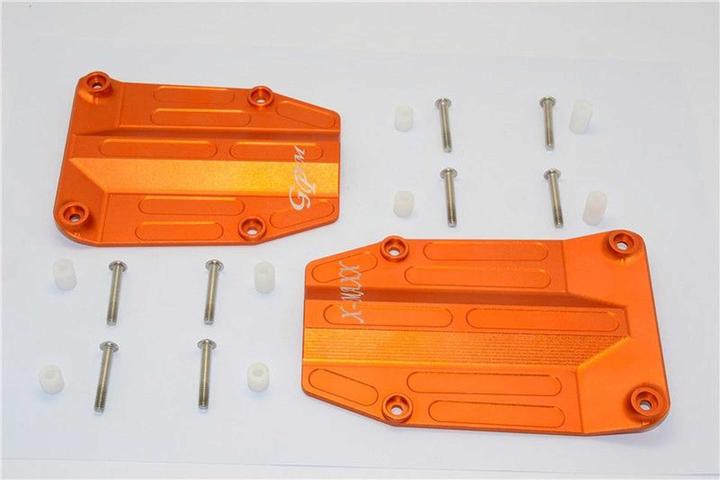 Actual product image GPM aluminium underbody protection plate middle orange trx x-maxx