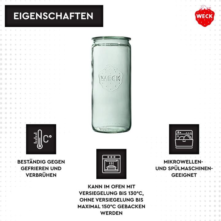 Actual product image Weck Cylinder glass RR100 with lid (1 pcs., 1.59 l)
