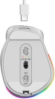 Actual product image Genius Ergo 9000S Pro/Ergonomická/Optická/Pro praváky/2 400 DPI/Bezdrátová USB + Bluetooth/Světle mo (Wireless)