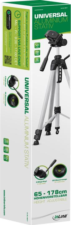 Actual product image InLine ® Tripod for digital cameras and video cameras, aluminum, max. height 1.78m (Metal)