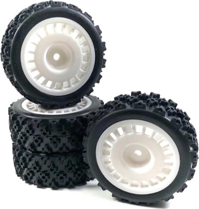 Absima Set di ruote 1:10 "Rally Block Design" bianco (4)