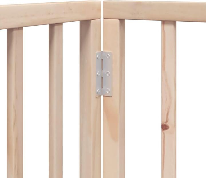 Produktbild vidaXL Hundetor mit Tür Faltbar Hundegitter Schutzgitter 4-tlg. Pappelholz (6 cm)