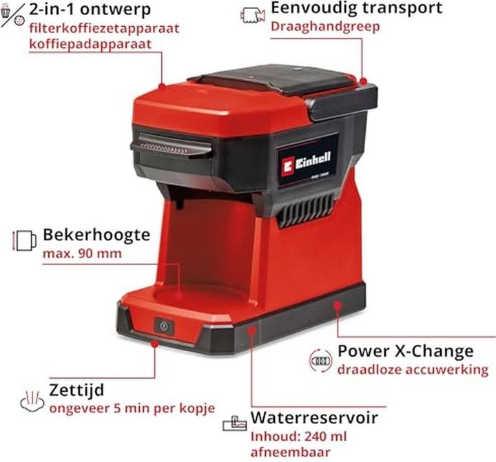 Produktbild Einhell Akku-Kaffeemaschine » TE-CF 18 Li-Solo « Inkl. Edelstahl-Tasse