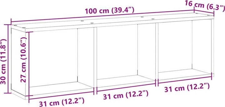 Produktbild VidaXL Wandschrank (100 x 16 x 30 cm)