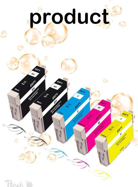 Actual product image Peach Ink Epson T0715 2x BK, 1x C, M, Y (C, FC, M, Y)