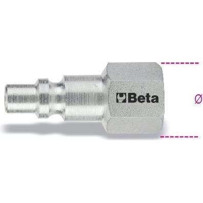 BETA, Utensile ad aria compressa, 019160055 1916Gf 1/4 Einsatznippel Italienisches Profil 1/4" Ø GAS BSP
