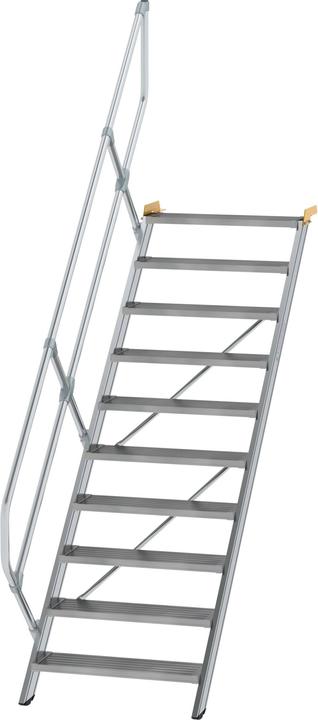 Produktbild Munk Treppe 45° Stufenbreite 800 mm 10 Stufen Aluminium geriffelt (Trittleiter, 234.10 cm)