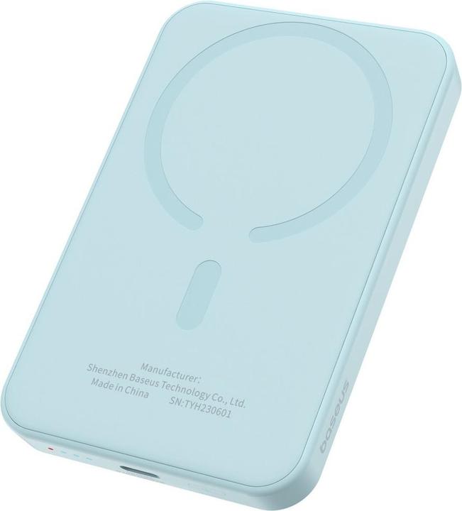 Produktbild Baseus Mini-Powerbank 5000 mAh 20 W + USB-C-Kabel (20 V/3 A) – blau (5000 mAh, 20 W, 19.25 Wh)