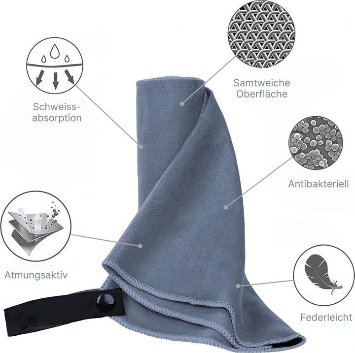 Actual product image Hermex Fitnesshandtuch Mikrofaser-Sporthandtuch Strandtuch Badetuch