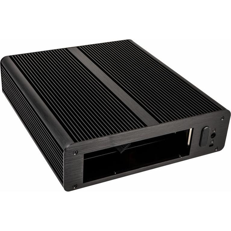 Akasa Euler M Fanless Mini-ITX Gehäuse, 80W Netzteil, OEM - schwarz (Mini-ITX), PC Gehäuse, Schwarz