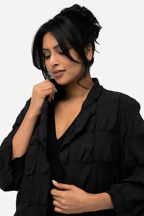 Produktbild Ulla Popken Jacke, 3D-Struktur, A-Linie, V-Ausschnitt, 3/4-Arm (46, 48)