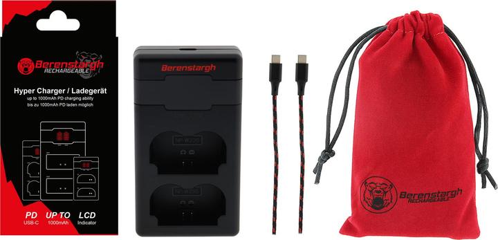 Produktbild Berenstargh Hyper PD Ladegerät für Fuji NP-W235 Fujifilm X-T4 XT4 inkl. USB-C Kabel (Kamera Akku Ladegerät)