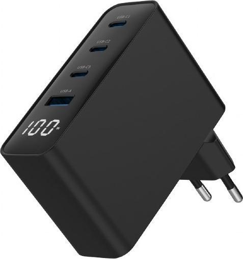 Produktbild Gembird CHARGER USB 100W 4PORT GAN/TA-UC-PDQC100LCD-01-BK (100 W)