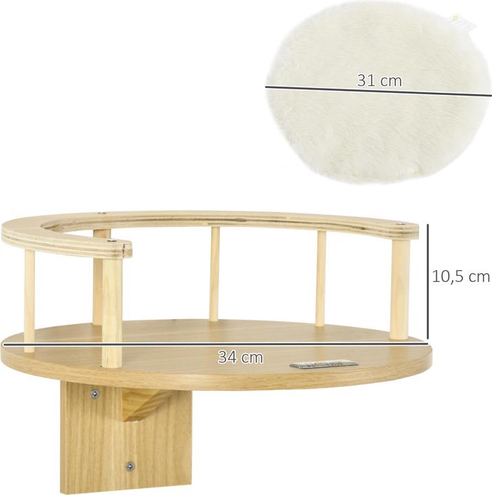 Produktbild PawHut Wandregal (Eiche+Cremeweiss)