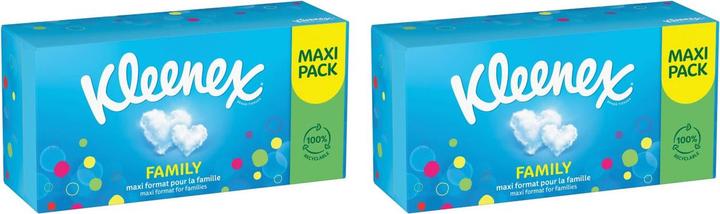 Produktbild Kleenex Taschentücher Family Maxi Pack 2x128er Box 2 lagig