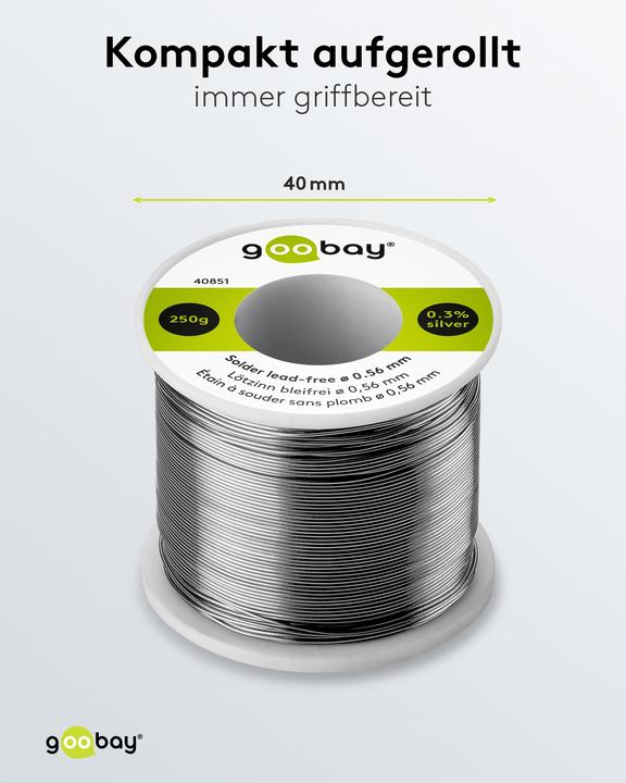 Immagine prodotto Goobay Saldatura senza piombo, ø 0,56 mm, 250 g (Saldatura)