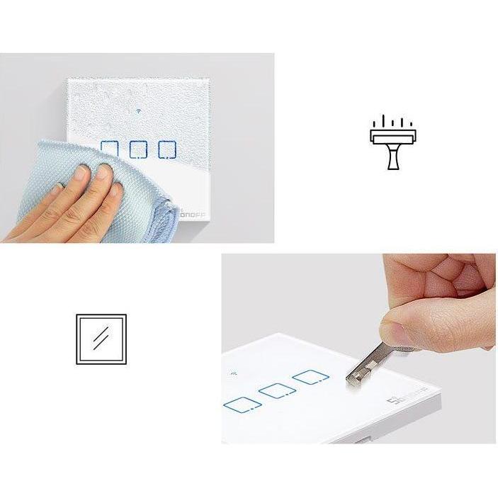 Thumbnail - Sonoff, Lichtschalter + Storenschalter, T3EU3C - 3-gang Wi-Fi Smart Wall Switch - Black