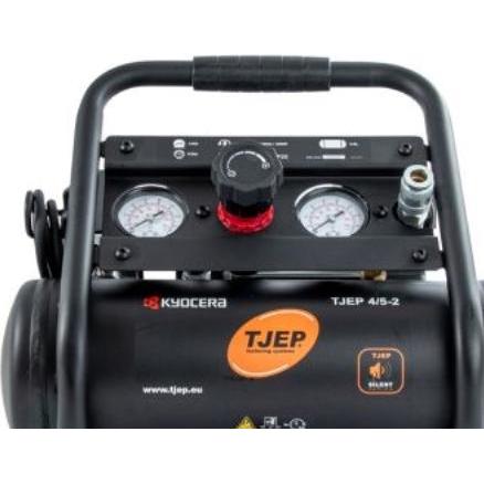 Kyocera, Kompressor, Tjep Silent kompressor 4/5-2 - 2 cylinder, 3,8L tank, 49 liter/min v 0 bar, max 9 bar