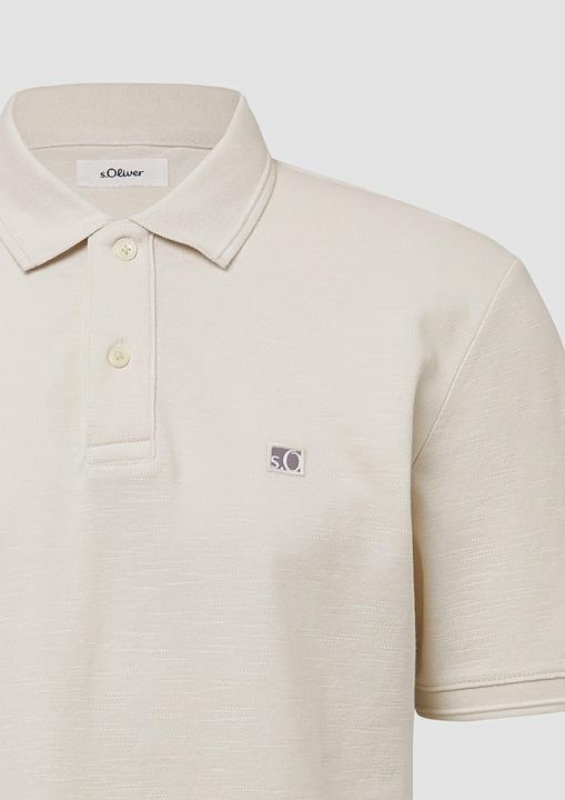 Actual product image S.Oliver Polo-Shirt Poloshirt mit kleinem Labelpatch und Flammgarnstruktur (3XL)