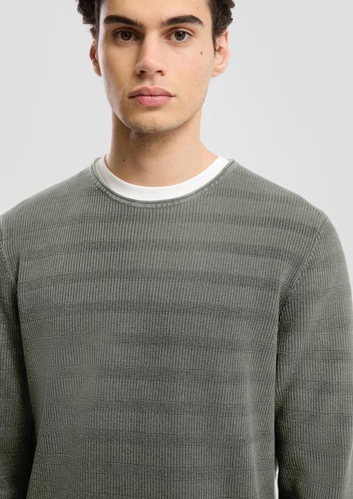 Produktbild s.Oliver Strickpullover Gewaschener Strickpullover mit Rippstruktur (L)