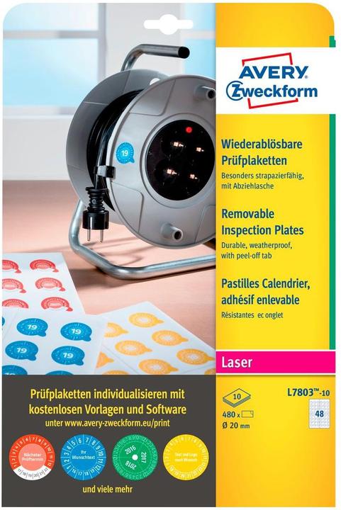 Actual product image Avery L7803-10 self-adhesive label circle Permanent (e)