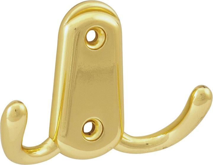 Actual product image Grimme Coat hook Canelli width 78 mm, height 55 mm, polished brass-plated die-cast zinc