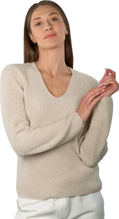 Produktbild Marc O'Polo Cardigan Stich Pullover V-Neck sandy melange (XS)