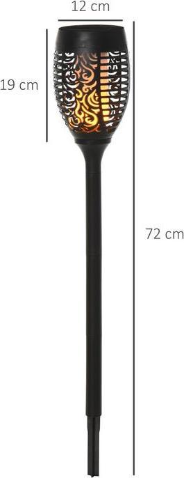 Produktbild Swisshandel24 Solarleuchte, Solarlampen Garten, 4er-Set Lampe, 6–8 h, IP44 Wasserfest, Kunststoff, Schwarz, Ø12 x (IP44)