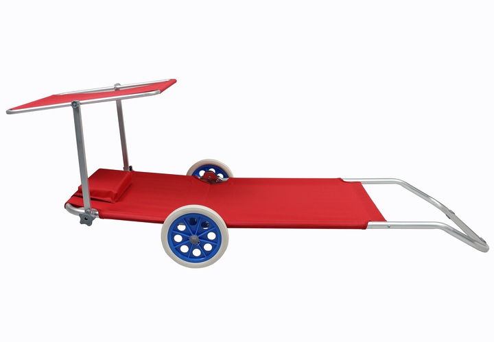 Productafbeelding VCM Ligstoel met wieltjes en zonnekap (165 cm)