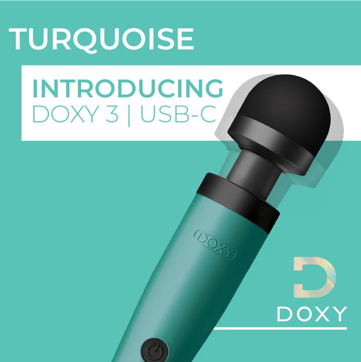 Actual product image Doxy 3 USBC Wand Vibrator Türkis