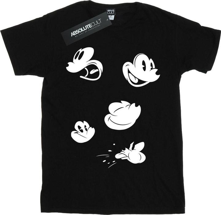Actual product image Disney Womens/Ladies Mickey Mouse Faces Cotton Boyfriend T-Shirt (M)